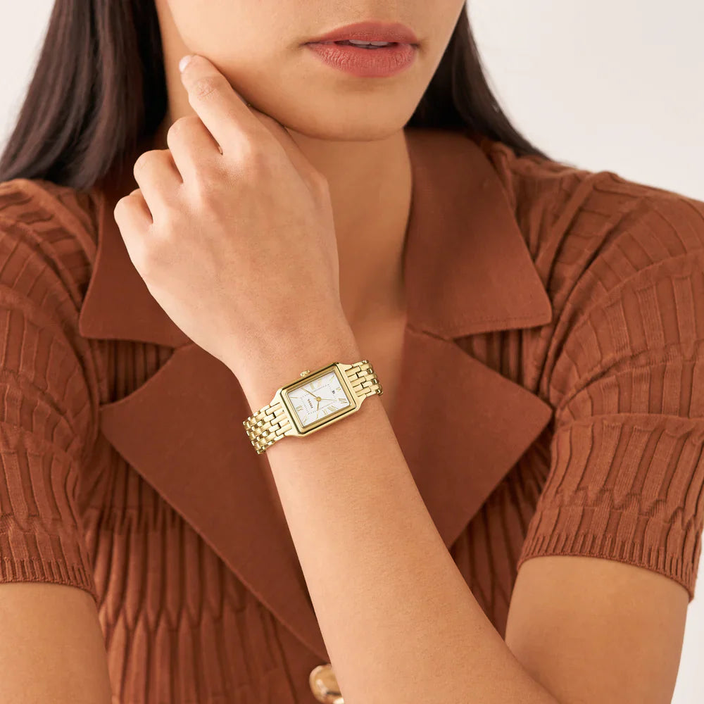 Fossil Raquel Three-Hand Date Gold-Tone Stainless Steel Watch - ES5220
