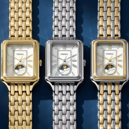 Fossil Raquel ES5399 Sun & Moon Mother of Pearl Two-Tone Stainless Steel Women's Watch