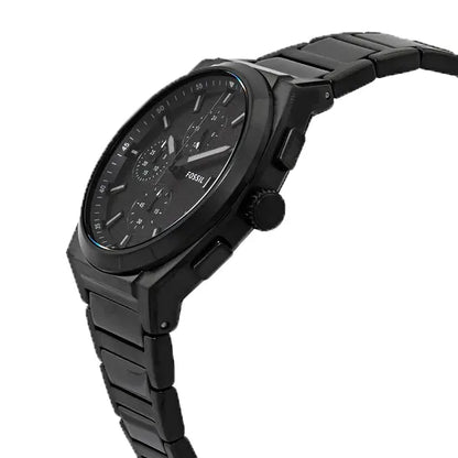 Fossil Everett Men’s Chronograph Watch – Black Stainless Steel with Black Dial | 42mm Bold Design | FS5797