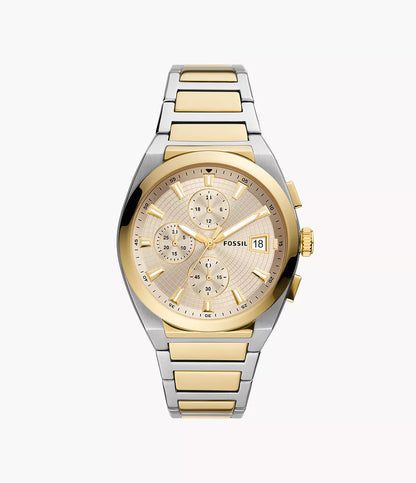 Fossil Everett Chronograph Two-Tone Stainless Steel Watch – FS5796