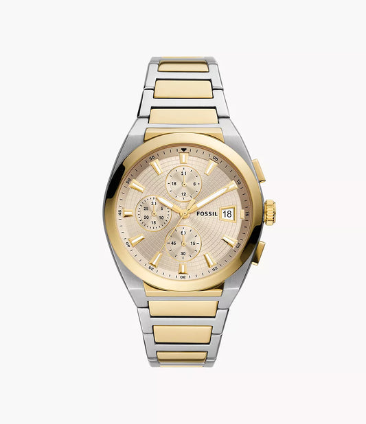 Fossil Everett Chronograph Two-Tone Stainless Steel Watch – FS5796