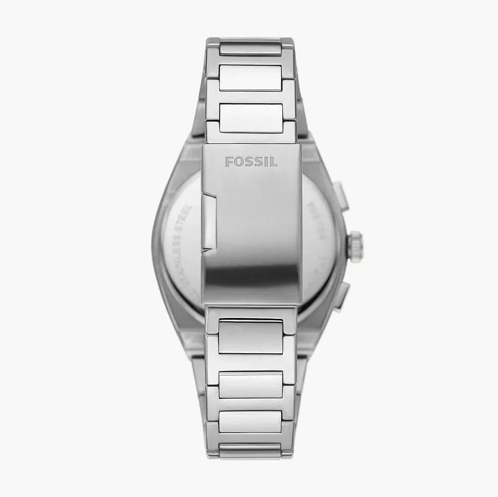 Fossil Everett Chronograph Men’s Watch FS5964 – Green Dial, Silver Stainless Steel Bracelet, 42mm Quartz Analog Multi-Function Watch