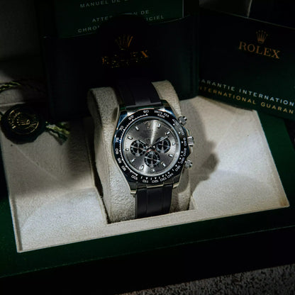 Rolex Cosmograph Daytona – Grey Dial & Black Ceramic Bezel & Rubber Oysterflex Strap