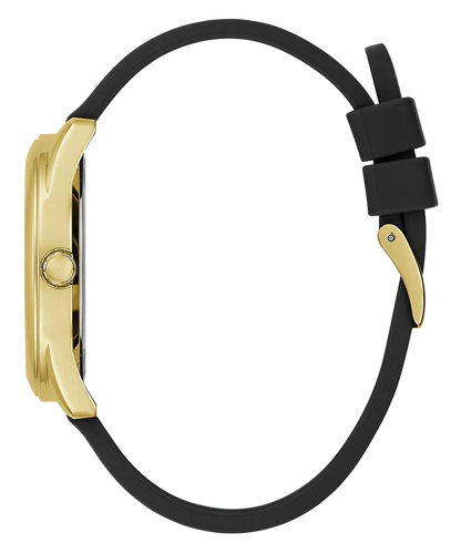 Guess Cubed GW0665L1 Gold Tone Case Black Rubber Watch