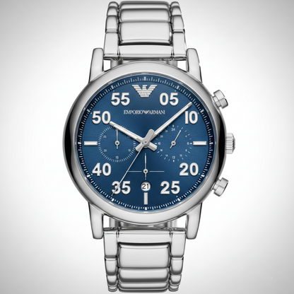 Emporio Armani AR11132 Men’s Blue Dial Stainless Steel Luigi Chronograph Watch