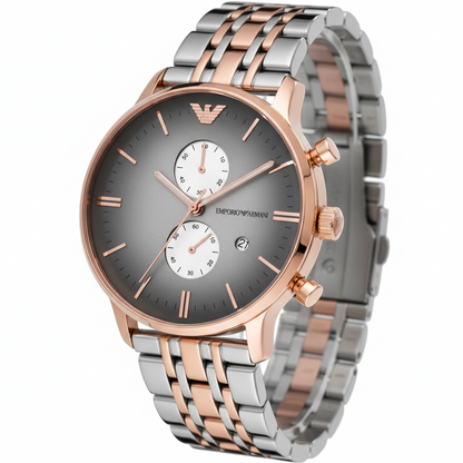 Emporio Armani AR1721 Men’s Grey Dial Two-Tone Stainless Steel Chronograph Watch