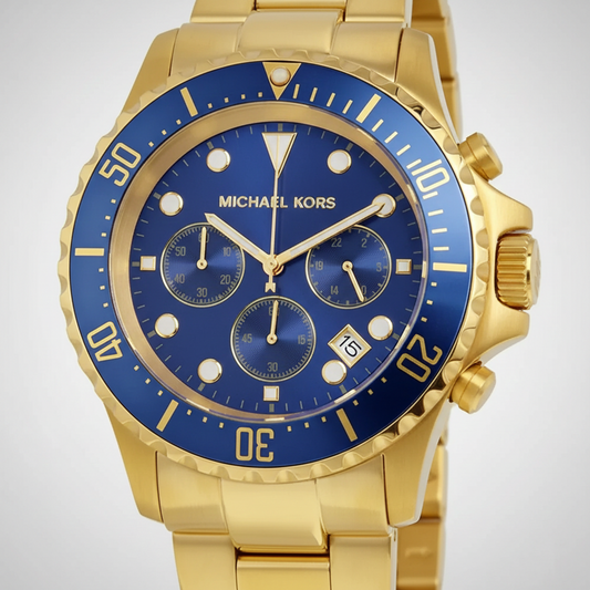 Michael Kors MK8267 Men’s Blue Dial Gold Stainless Steel Everest Chronograph Watch