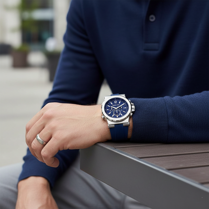 Michael Kors MK8303 Men’s Navy Blue Dial Blue Rubber Strap Chronograph Watch