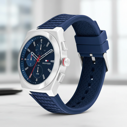 Tommy Hilfiger Connor 1791899 Men’s Blue Dial Blue Silicone Multi-Function Watch