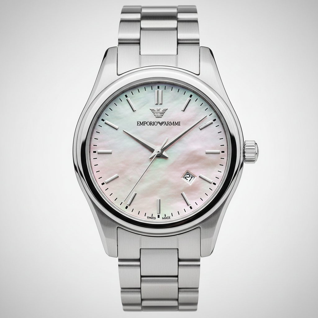 Emporio Armani AR11557 Women’s Mother of Pearl Dial Stainless Steel Federica Watch
