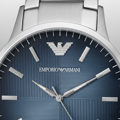 Emporio Armani AR2472 Men’s Blue Dial Stainless Steel Renato Watch