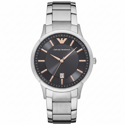 Emporio Armani AR11179 Men’s Black Dial Stainless Steel Renato Watch