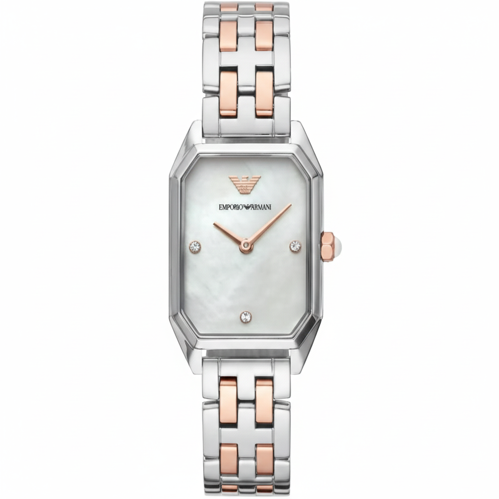 Emporio Armani AR11146 Women’s Mother of Pearl Dial Two-Tone Stainless Steel Gioia Watch
