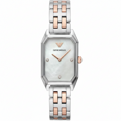 Emporio Armani AR11146 Women’s Mother of Pearl Dial Two-Tone Stainless Steel Gioia Watch