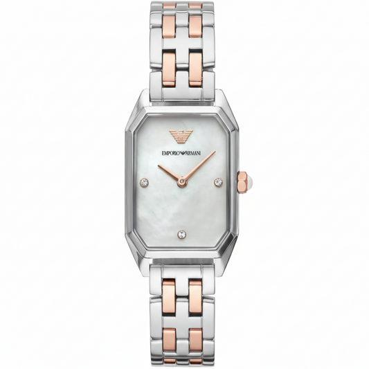 Emporio Armani AR11146 Women’s Mother of Pearl Dial Two-Tone Stainless Steel Gioia Watch