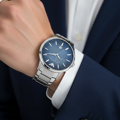 Emporio Armani AR2472 Men’s Blue Dial Stainless Steel Renato Watch