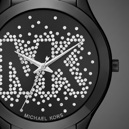 Michael Kors MK3589 Runway Slim Women’s Black Crystal Dial Stainless Steel Watch
