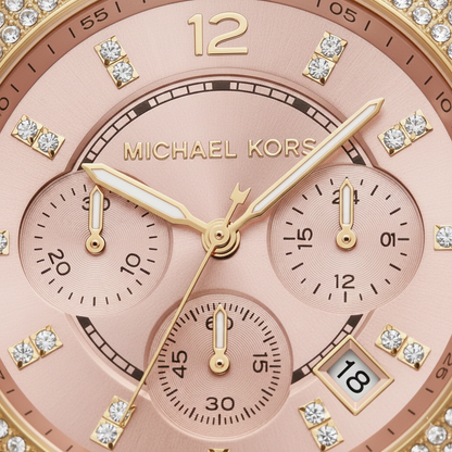 Michael Kors MK6326 Parker Women’s Blush Dial Gold Stainless Steel Chronograph Watch