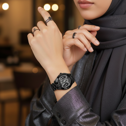 Michael Kors MK3589 Runway Slim Women’s Black Crystal Dial Stainless Steel Watch