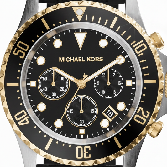 Michael Kors MK8366 Men’s Black Dial Black Silicone Strap Everest Chronograph Watch