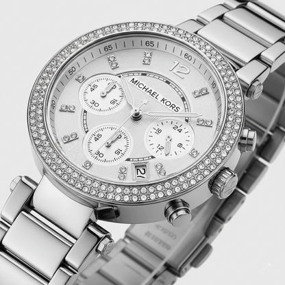 Michael Kors MK5353 Parker Women’s Silver Dial Stainless Steel Chronograph Watch