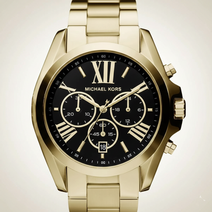 Michael Kors MK5739 Bradshaw Women’s Black Dial Gold Stainless Steel Chronograph Watch