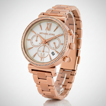 Michael Kors MK6576 Sofie Women’s Mother of Pearl Dial Rose Gold Chronograph Watch