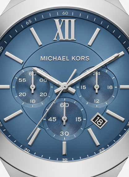Michael Kors MK9222 Men’s Blue Dial Silver Stainless Steel Billie Chronograph Watch