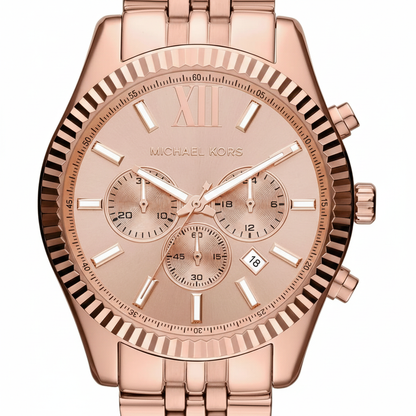 Michael Kors MK8319 Men’s Rose Gold Dial Rose Gold Stainless Steel Lexington Chronograph Watch