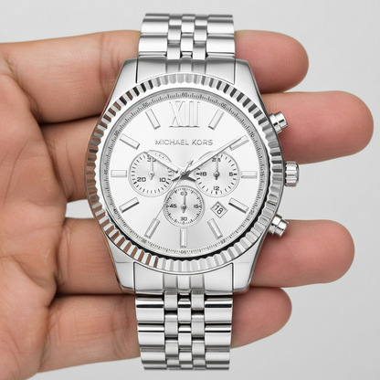 Michael Kors MK8405 Men’s Silver Dial Silver Stainless Steel Chronograph Watch