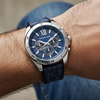 Michael Kors MK8923 Men’s Navy Blue Dial Blue Fabric Strap Chronograph Watch