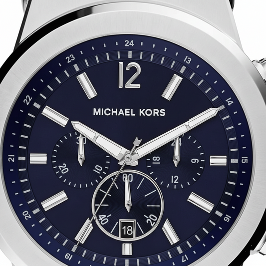 Michael Kors MK8303 Men’s Navy Blue Dial Blue Rubber Strap Chronograph Watch