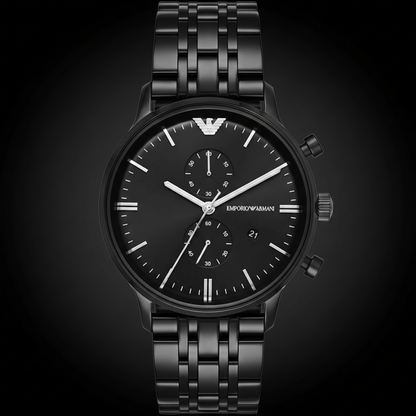 Emporio Armani AR1934 Men’s Black Dial Black Stainless Steel Chronograph Watch