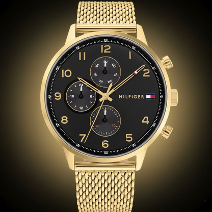 Tommy Hilfiger Leonard 1791989 Men's Multi-Function Gold Mesh Watch
