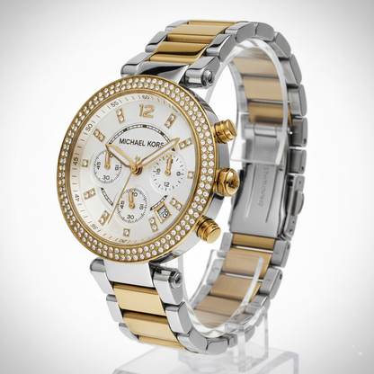 Michael Kors MK5626 Parker Women’s White Dial Two-Tone Chronograph Watch