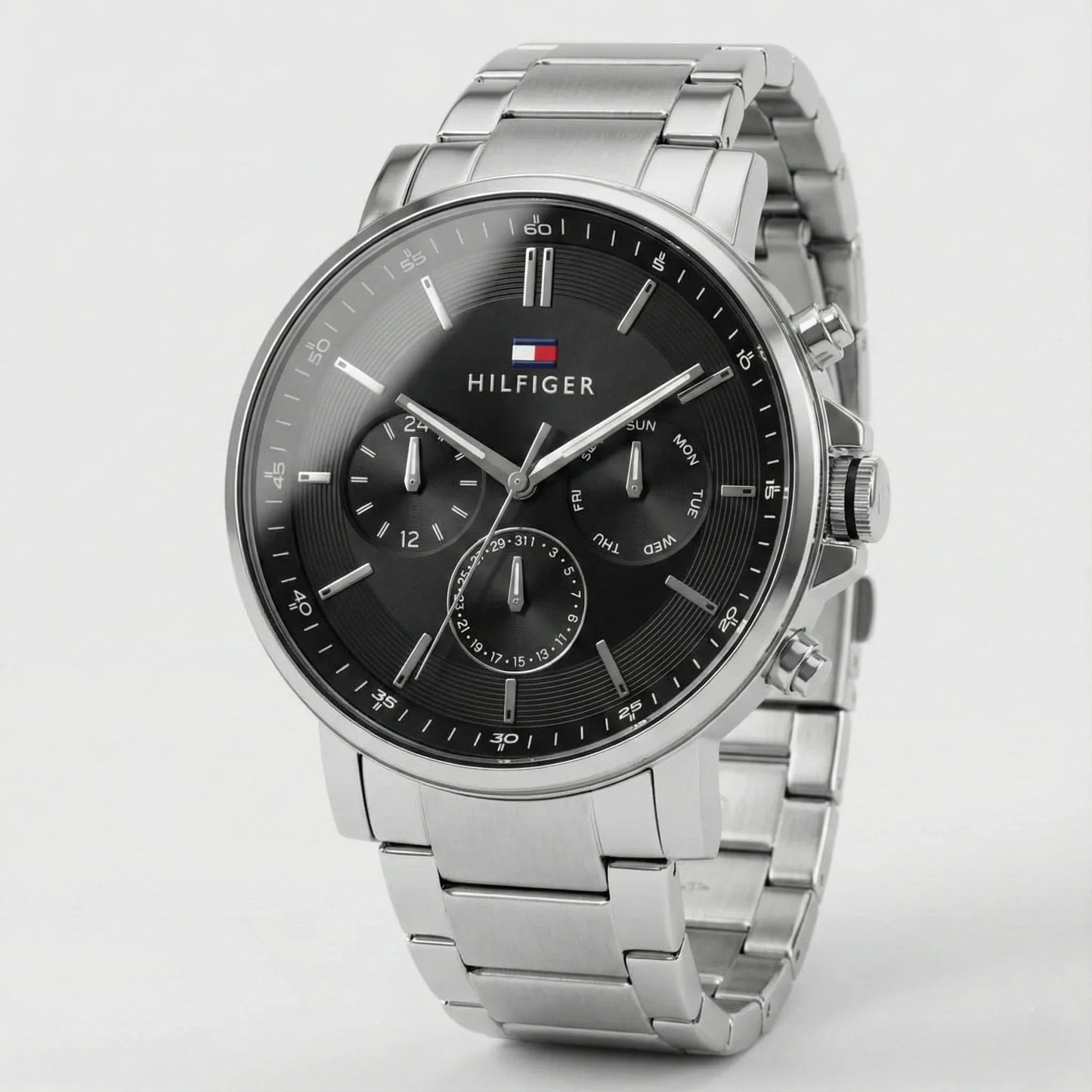 Tommy Hilfiger 1710667 Men’s Chronograph Watch – Black Dial & Stainless-Steel Bracelet