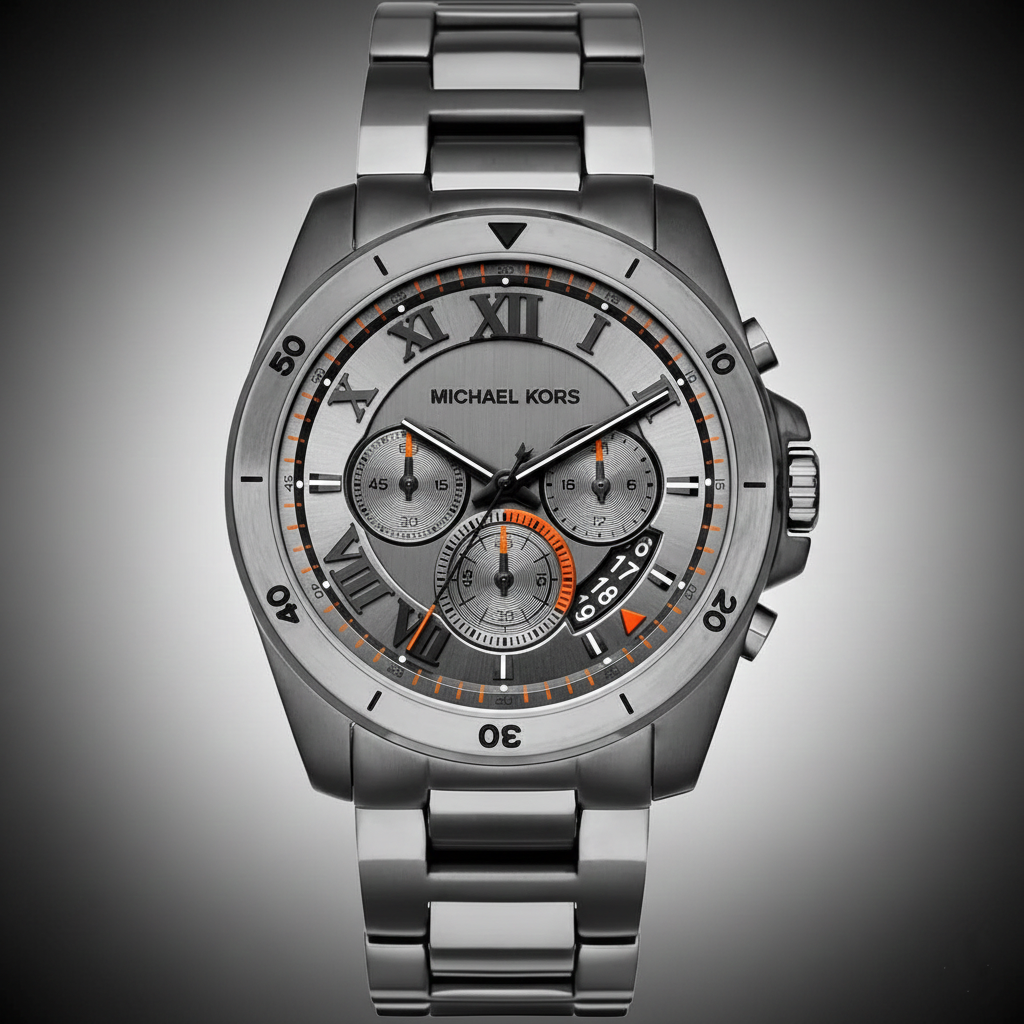 Michael Kors MK8465 Men’s Gray Dial Stainless Steel Brecken Chronograph Watch