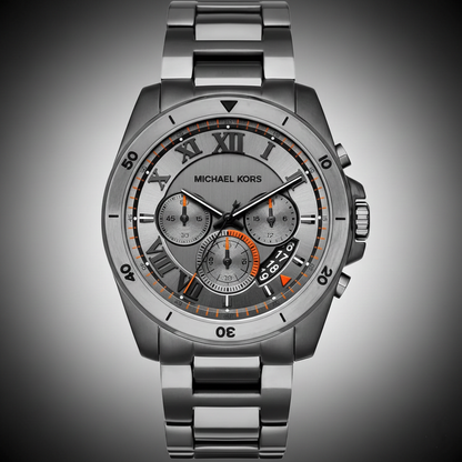 Michael Kors MK8465 Men’s Gray Dial Stainless Steel Brecken Chronograph Watch