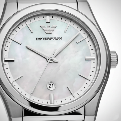 Emporio Armani AR11557 Women’s Mother of Pearl Dial Stainless Steel Federica Watch