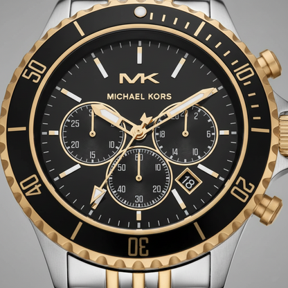 Michael Kors MK8872 Men’s Black Dial Two-Tone Stainless Steel Chronograph Watch