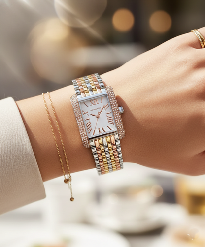 Michael Kors Emery Three-Tone MK4744 Women’s Silver, Gold & Rose Gold Stainless Steel Watch