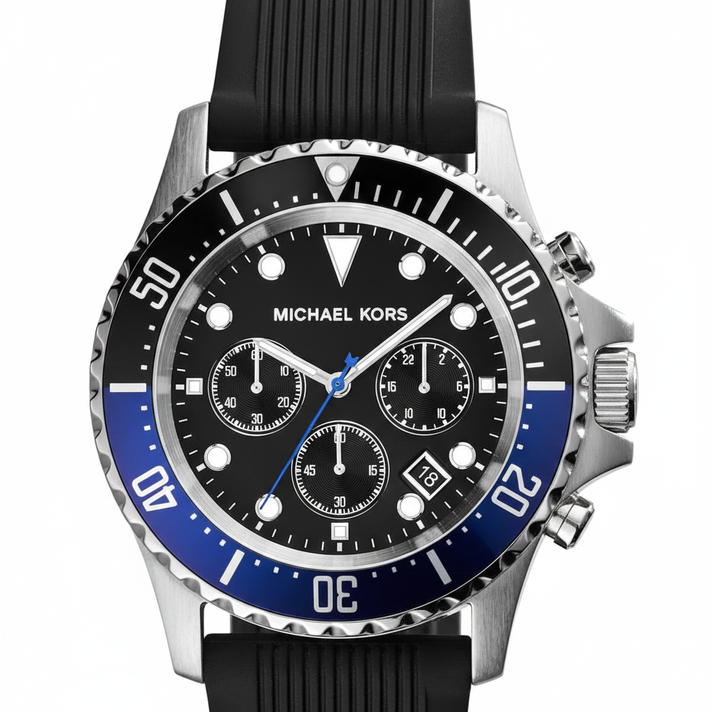 Michael Kors MK8365 Men’s Black Dial Stainless Steel Everest Chronograph Watch