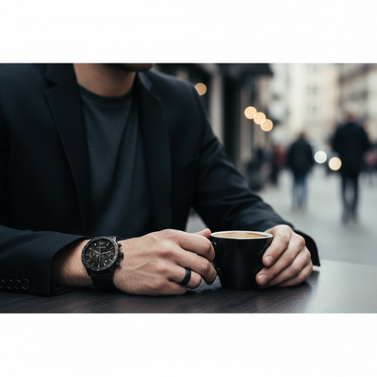 Emporio Armani AR11242 Men’s Black Dial Black Stainless Steel Chronograph Watch