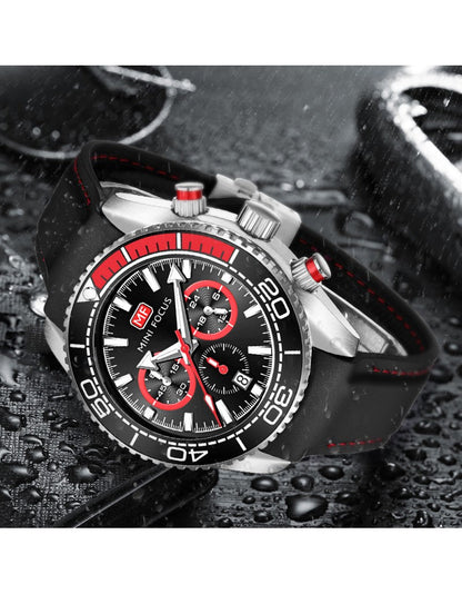 Mini Focus Men’s Watch – Model MF0426G | Black Chronograph with Silicone Strap