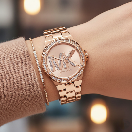 Michael Kors Lennox MK1063 Rose Gold MK Logo Watch