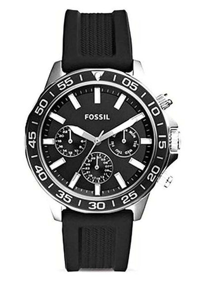 Bannom BQ2494 Men’s Chronograph Watch – Black Silicone Strap & Dial | Quartz Sport Wristwatch with Stopwatch & Date Display