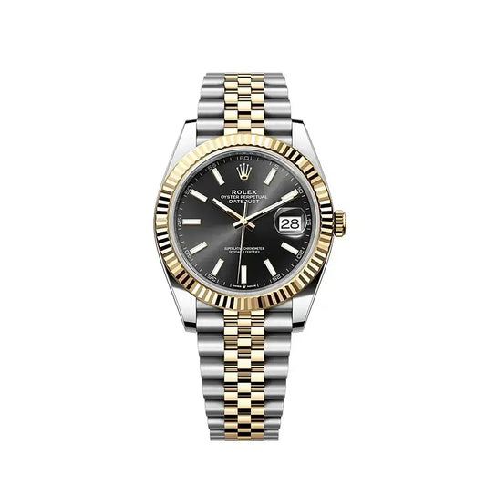 Rolex Datejust 41mm Black Dial Half Gold Jubilee Bracelet