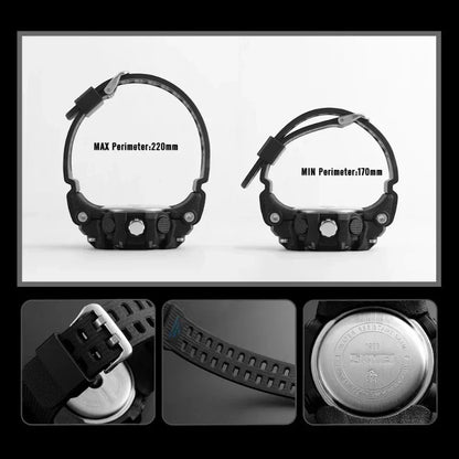 SKMEI 1283 ساعة رياضية رقمي مع عقارب اسود