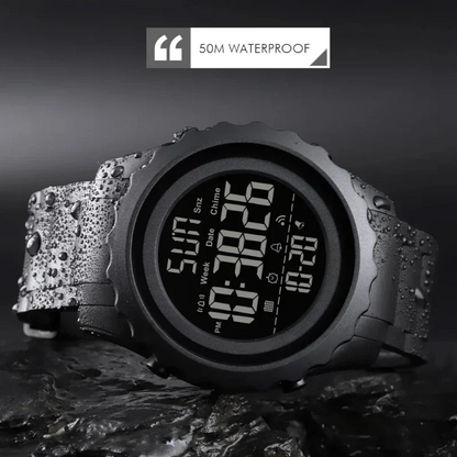 ساعة SKMEI 1624 رياضية متعددة الوظائف - أخضر جيشي مموه، ستوب ووتش LED مقاومة للماء