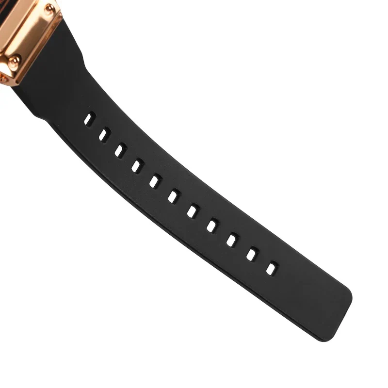 SKMEI 1796 ساعة رياضية ستيل مطاط ذهبي أسود